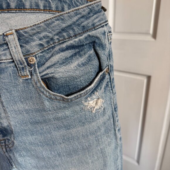 pistola | presley high rise straight leg distressed raw hem crop | size 29 - Picture 3 of 8